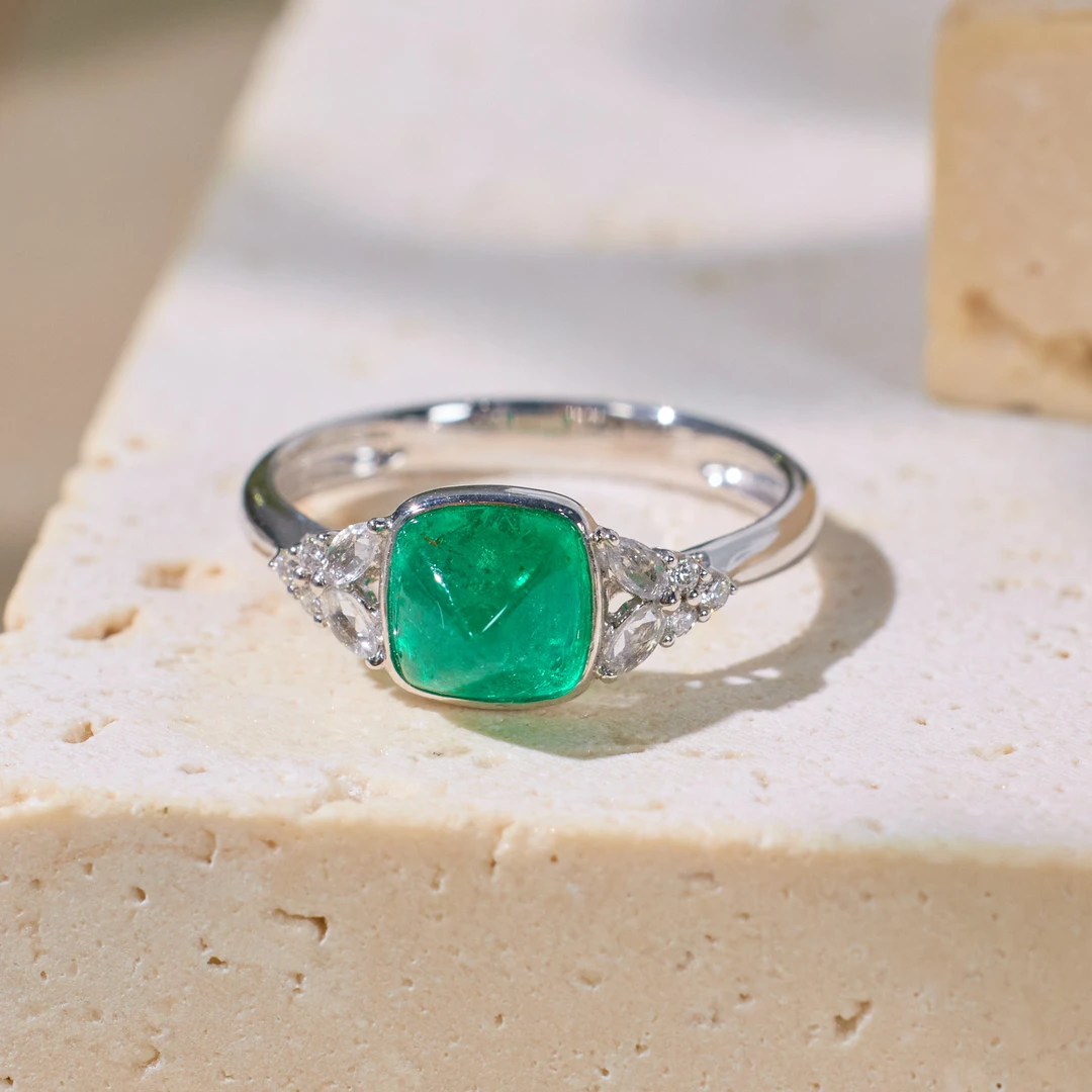 【歪歪】祖母绿戒指*18K金镶嵌（多样性发一）XB-S8835