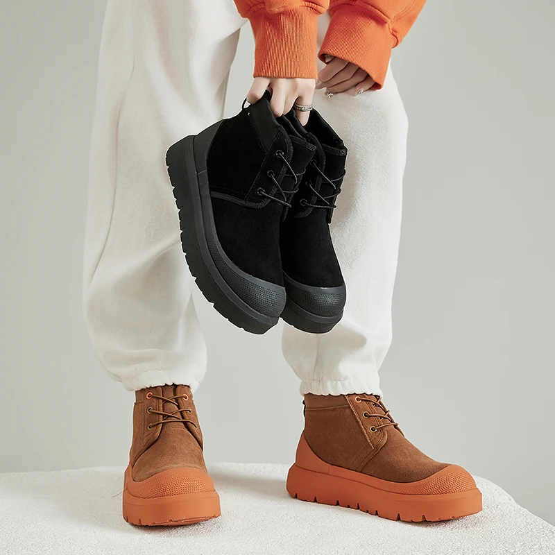 【23424】雪地靴中邦2024新款男女同款板鞋雪地靴学院风情侣百搭