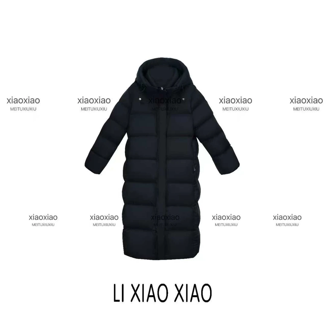 【Xiao·晓晓】2025冬季新款90白鹅绒轻奢大长款羽绒服DF23005