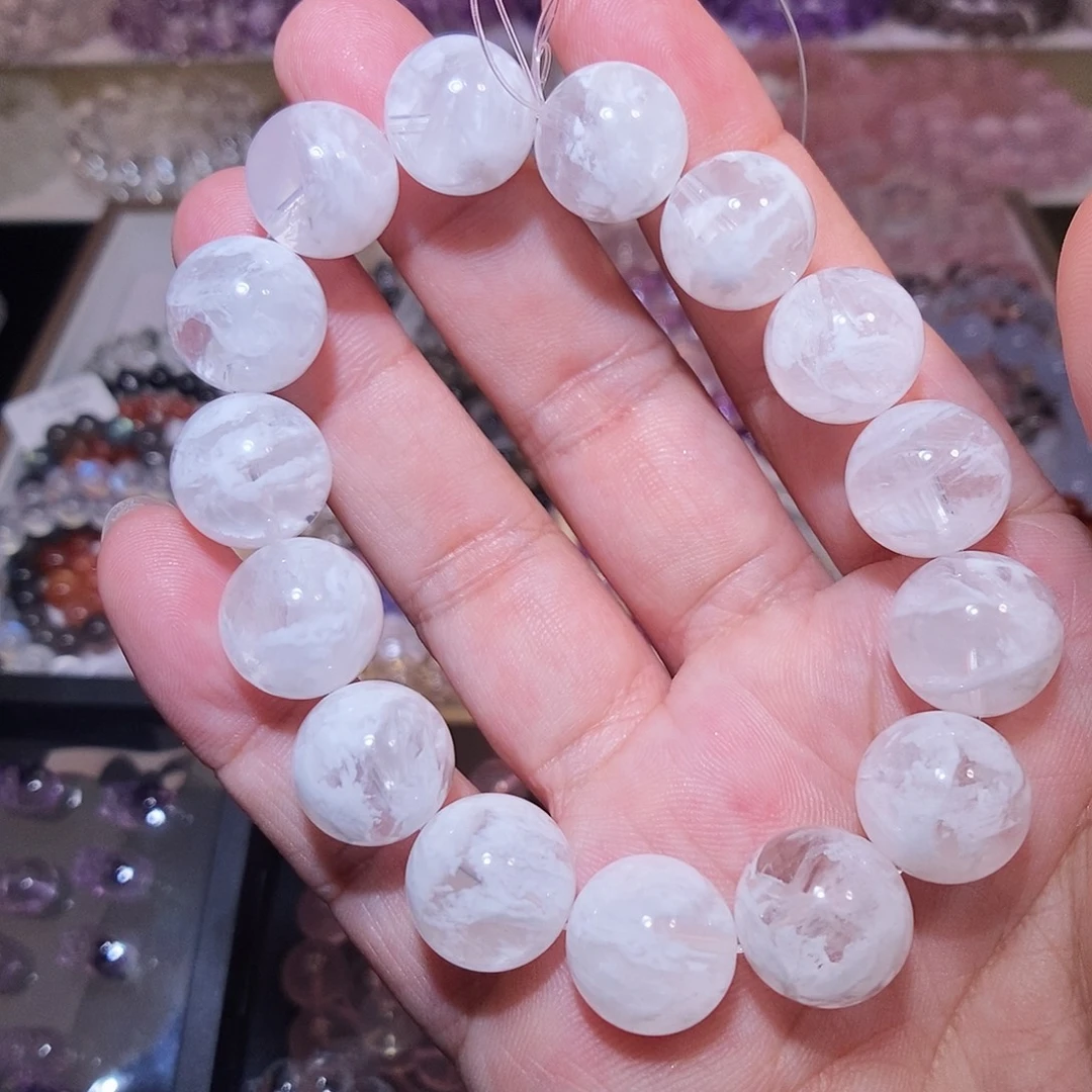 未镶嵌手链水晶白雪花14.5mm