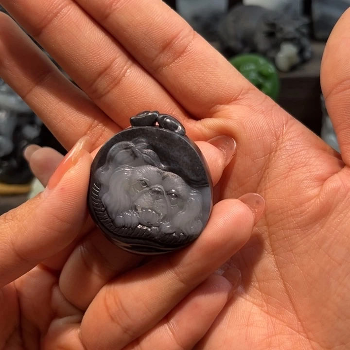 绘***兰和田玉未镶嵌吊坠(不含链)