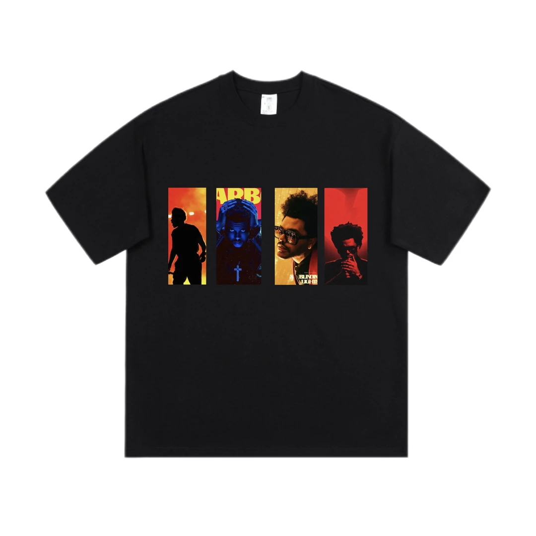 EE955N国潮重磅纯棉（盆栽哥the weeknd）新款男女短袖美式T恤上衣