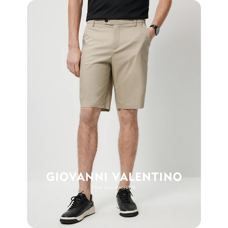 [凉感]GIOVANNI VALENTINO夏季新款休闲短裤男士中裤薄款五分裤子