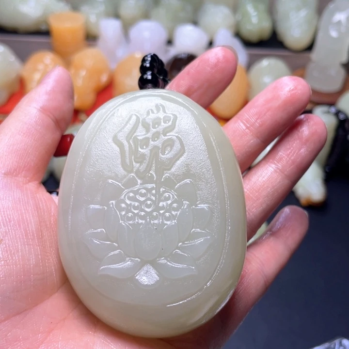 石材方解石手把件