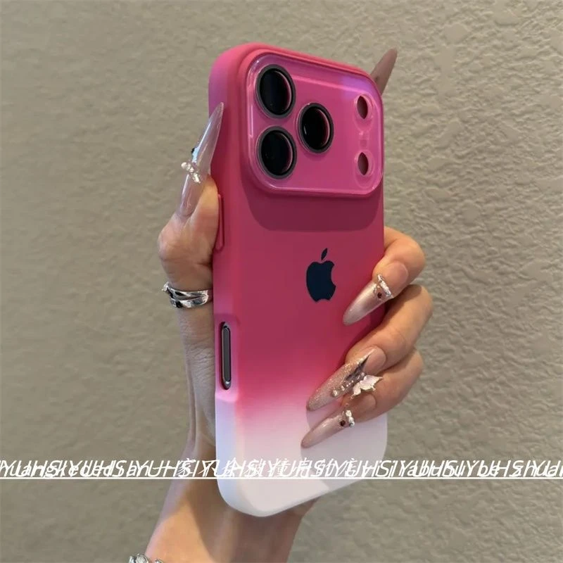 高级简约渐变肤感适用苹果16promax手机壳iPhone15个性14时尚17新