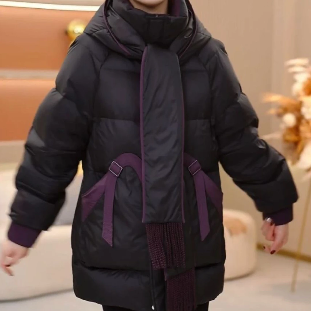 迷苏女装免洗鸭绒时尚中长款羽绒服2025冬季新款加厚保暖显瘦外套