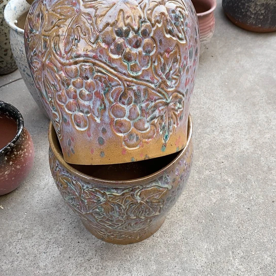 紫砂花盆瑕疵口20高20