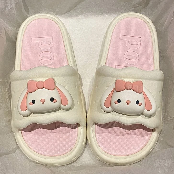高颜值夏季新款可爱卡通兔eva宿舍拖鞋女室内外穿防滑不臭一字拖