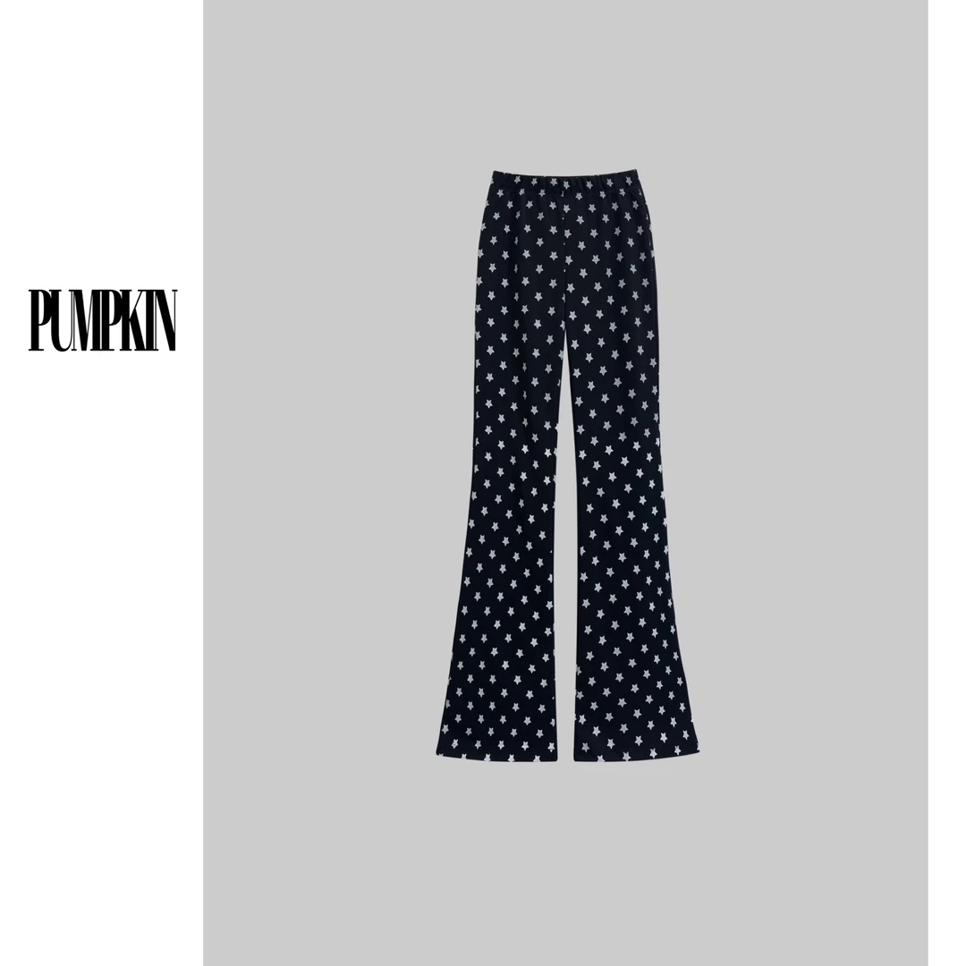 【断码清清No退No换】·大码夏季版洋气腿精星星微喇裤