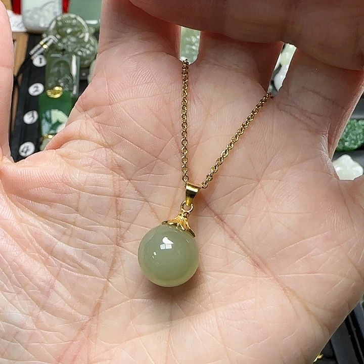 和田玉银S925镶嵌颈饰