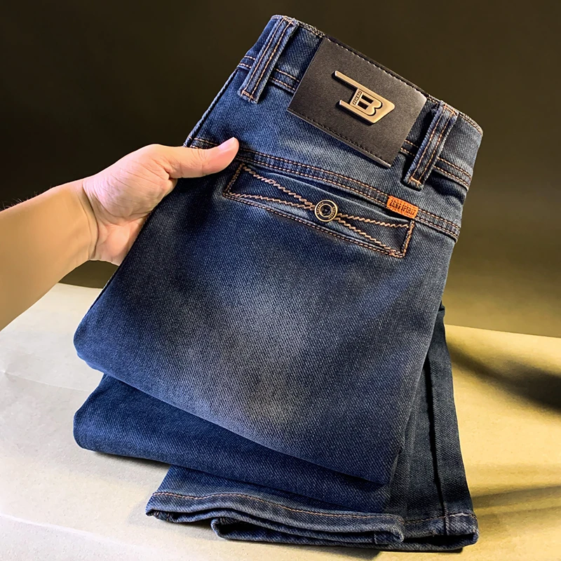 男士牛仔裤春秋季新款高端潮流小直筒弹力长裤亲肤柔软休闲男裤子