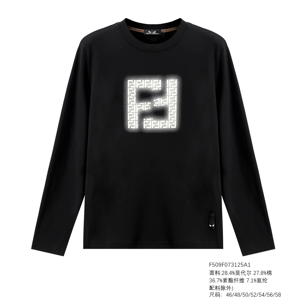 FENDILOR小怪兽25年秋冬款男士长袖T恤 F509F073125A