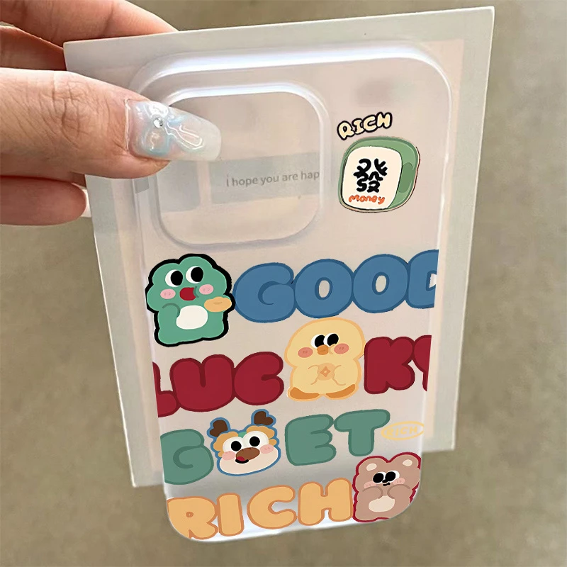 卡通字母动物适用苹果/华为/荣耀oppo小米红米vivo全包防摔手机壳