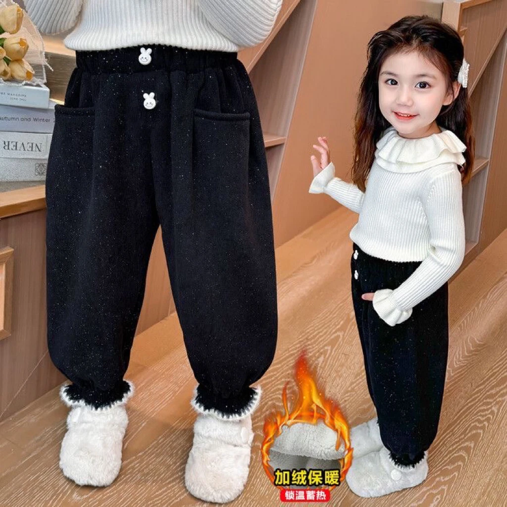 【新疆西藏包邮*工厂直销】女童加绒冬长裤新款休闲裤一体保暖裤子