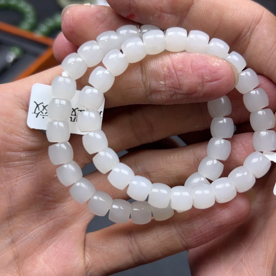 和田玉手链未镶嵌羊脂玉直切多样性拍一发一