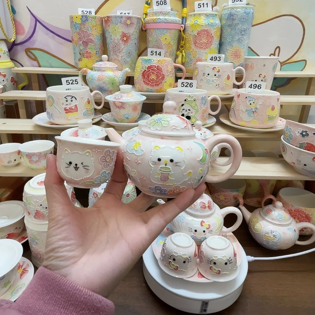 瓷片微瑕玉泥茶壶套装320号号号