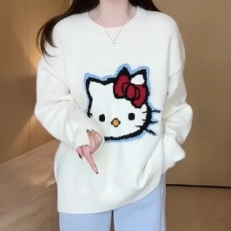 新款休闲百搭纯色卡通慵懒毛衣LK2507182