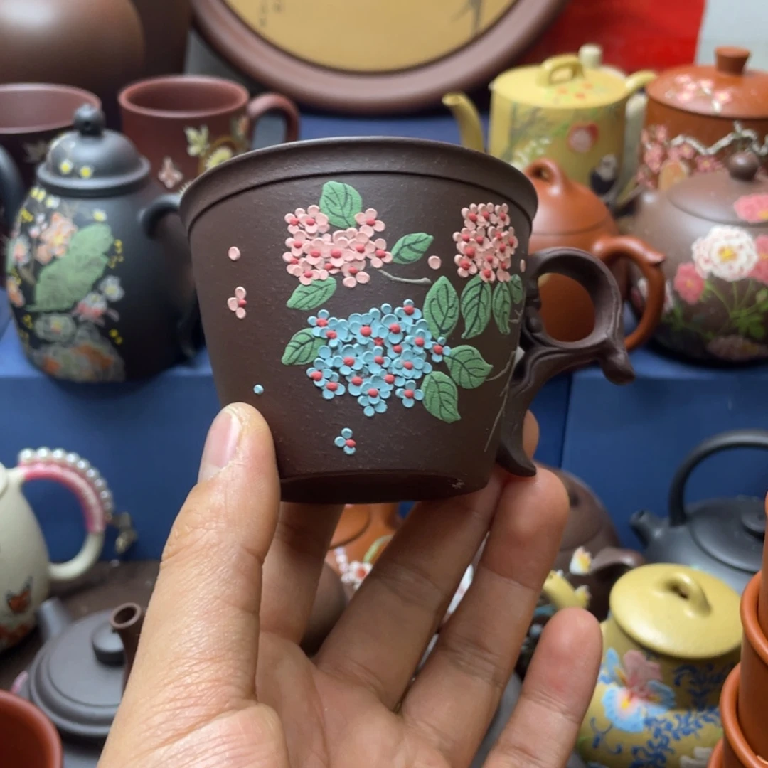 红泥茶杯紫砂主人杯140cc