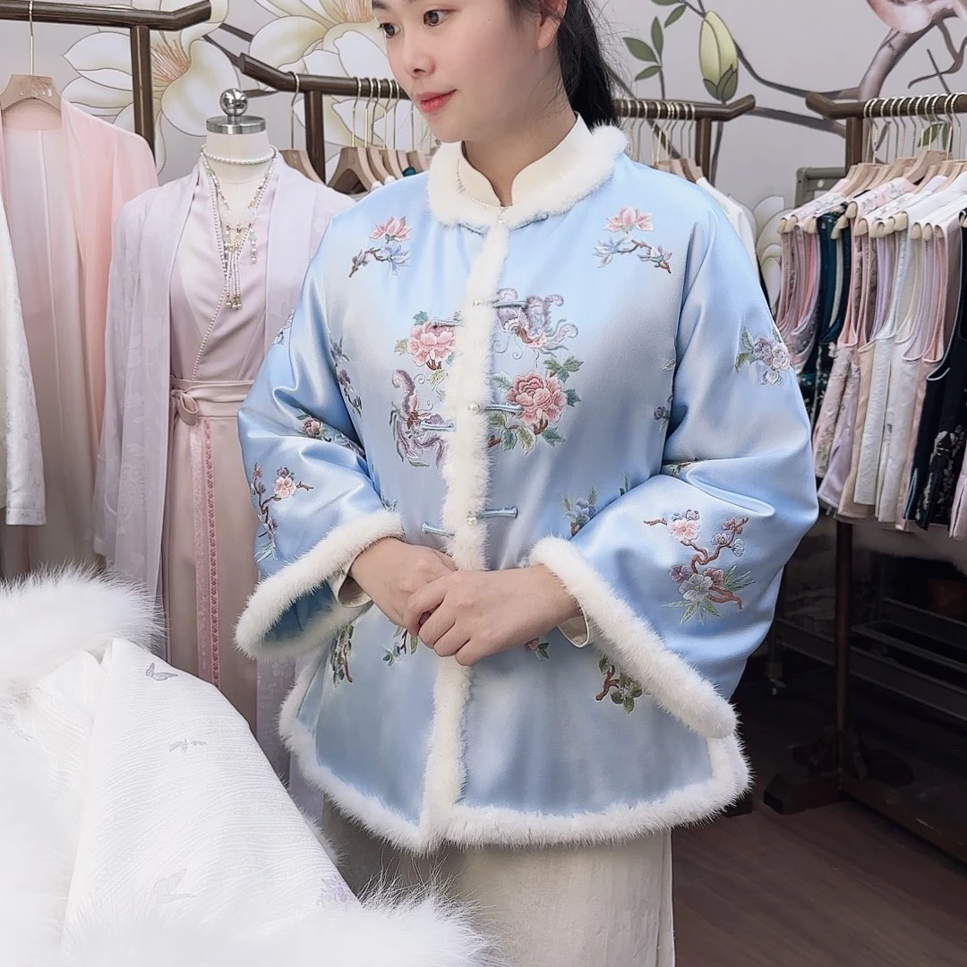 刺绣24.真丝苏绣棉服外套