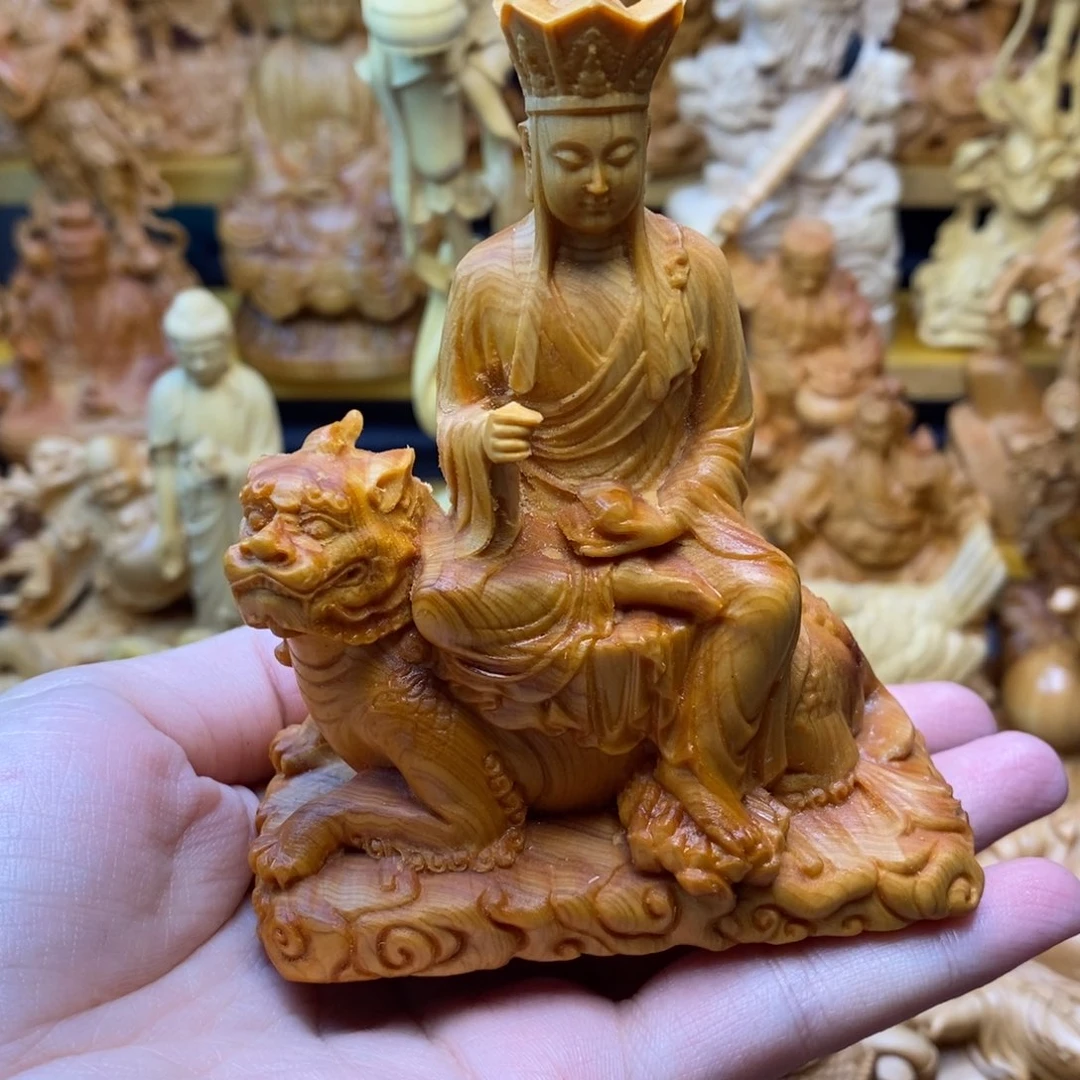 时***转崖柏木雕地藏雕刻