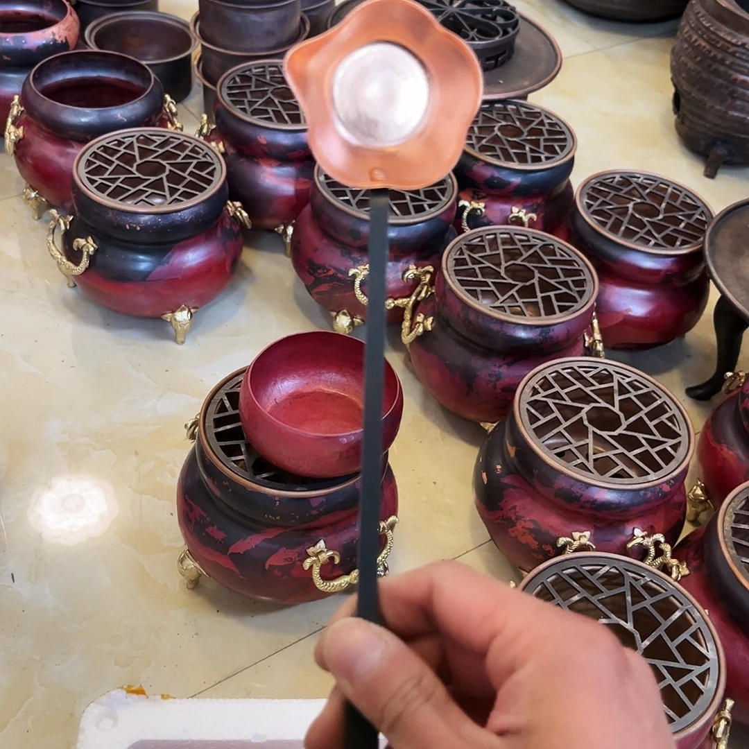 紫铜小茶勺手工锻打工艺