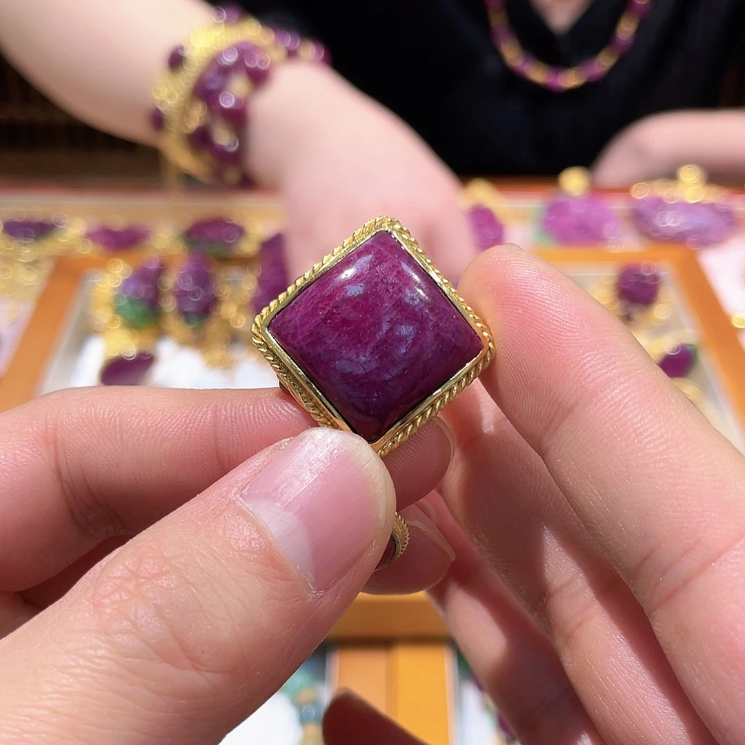 锦纶非金属戒指红宝