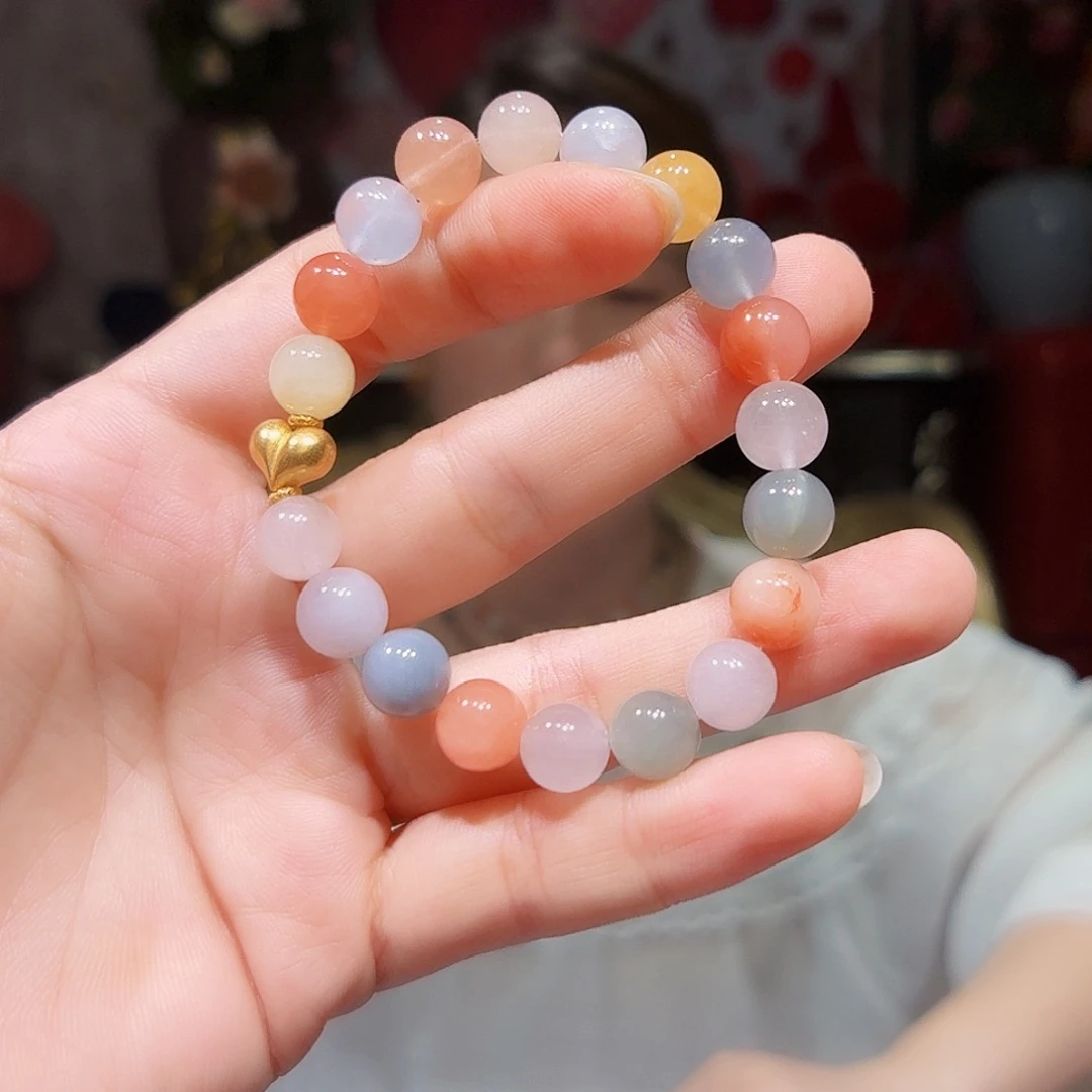 水晶手链18K金镶嵌手串