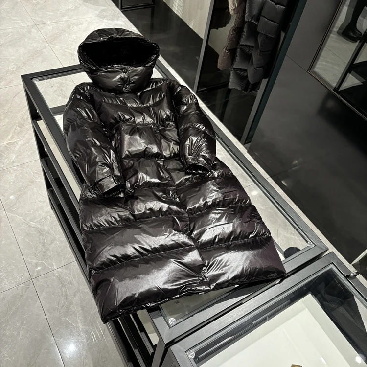 RS高级时装 24年秋冬女装 法式长款内里抽绳收腰袖连帽外套24Y005