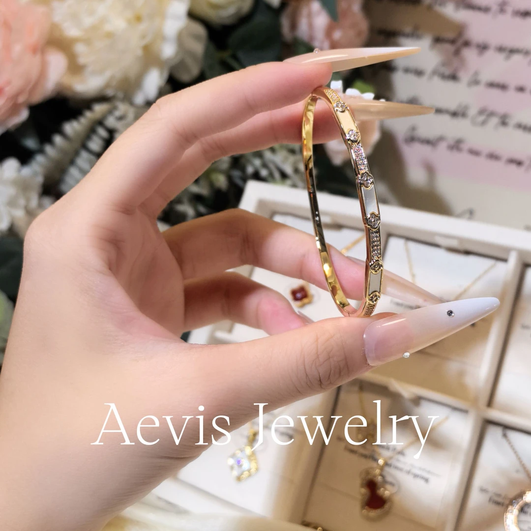 铜合金手镯 Aevis Jewelry合金手镯时尚百搭18K黄金色女款