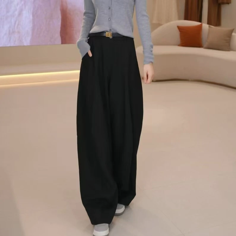 【商场同款】萝卜羊毛裤休闲风长裤高腰显瘦秋季休闲直筒裤510025