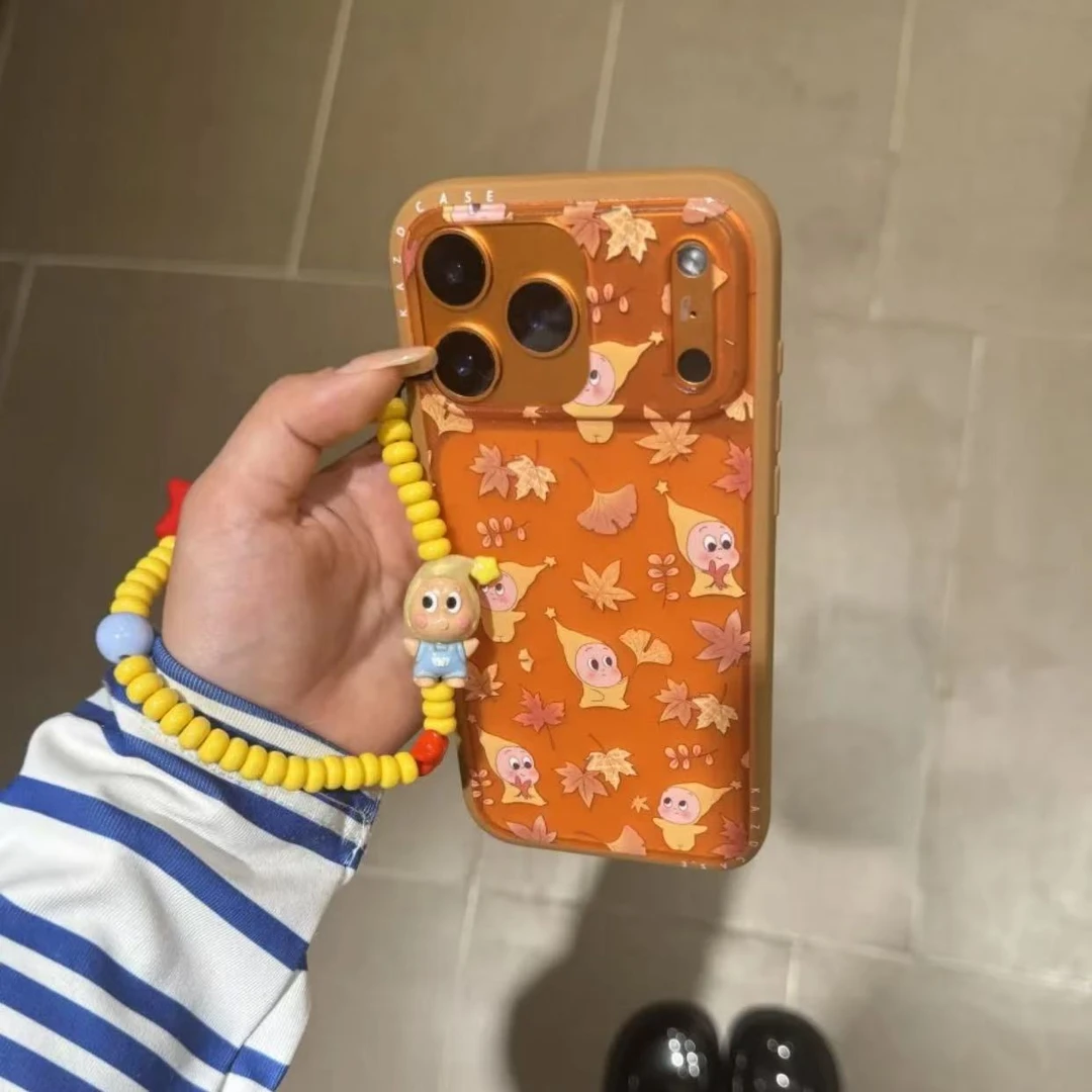 复古秋风落叶星星人适用iPhone17promax手机壳苹果16Pro少女15/14