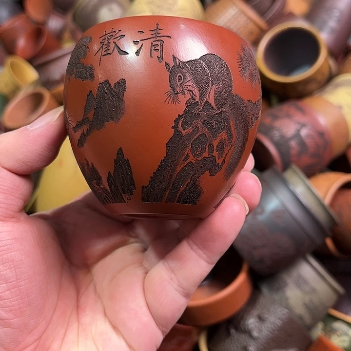 紫砂茶杯全手工紫砂主人杯