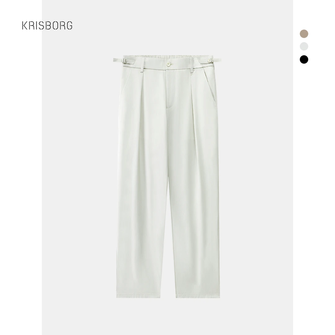 薄款休闲裤男夏季韩版莱赛尔天丝直筒裤垂坠高级感百搭男士西裤