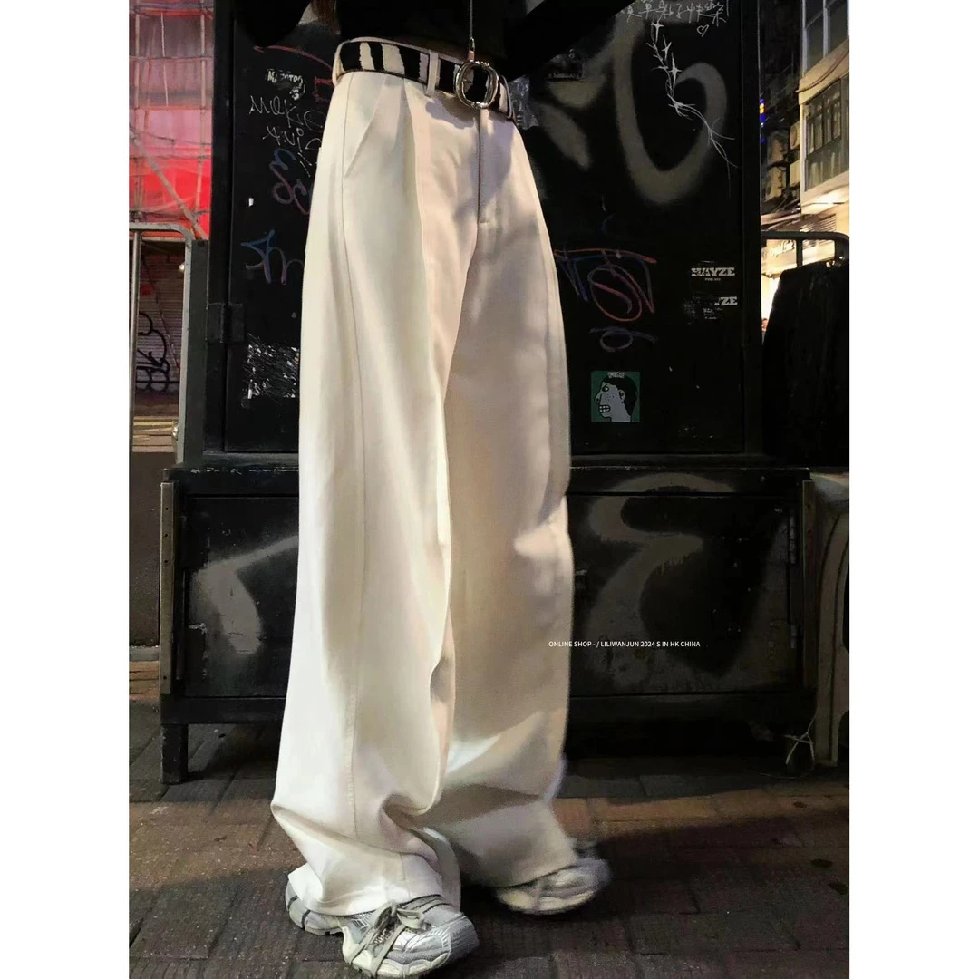 婉君【立体弯刀裤】秋款港风设计感宽松垂感阔腿裤LWJ24A1K703