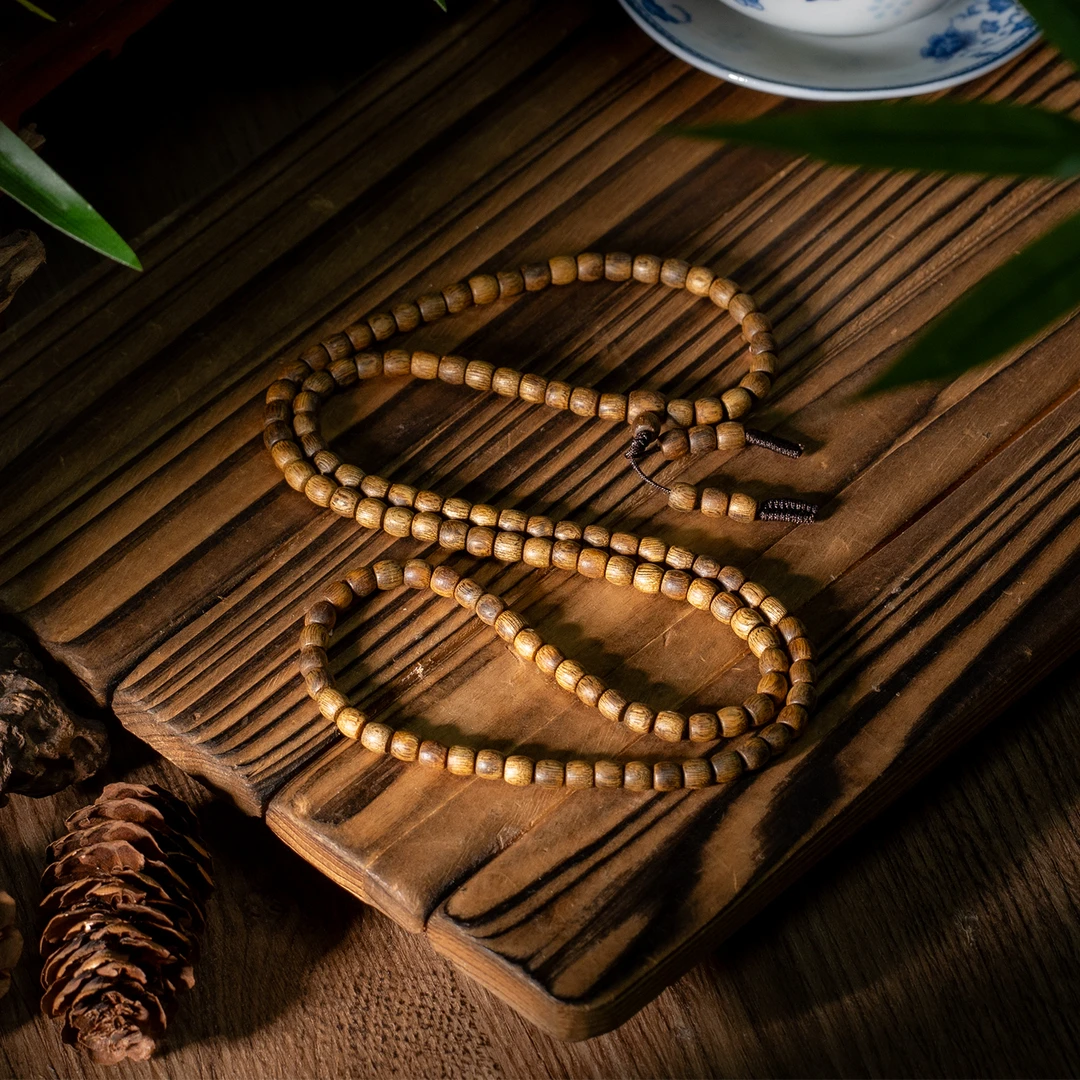 世间臻宝-金香丨黄金白棋楠九分沉多圈/5mm+/多样性发/P6116