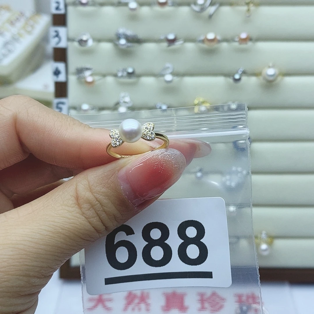 淡水珍珠戒指银S925镶嵌L****i688