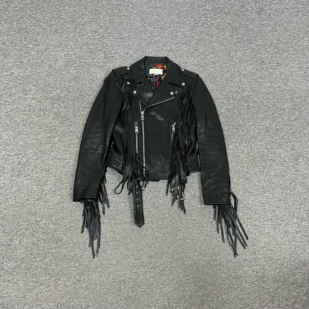 99新 AMIPARIS Gucci 流苏皮衣 38码