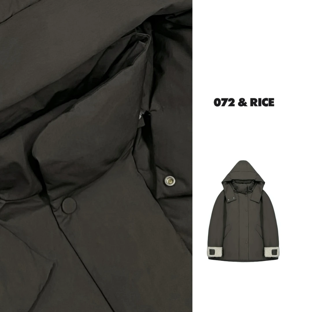 072 & RICE【年糕】进口匹马棉毛领西伯利亚95鹅绒服 KYY005