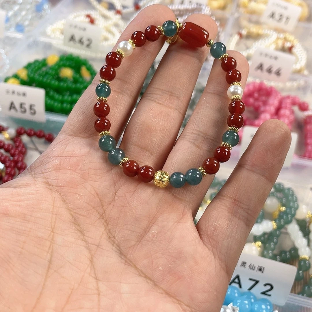 檀香木手串银S925镀金镶嵌