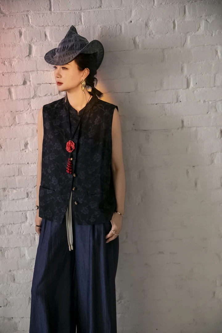 2025新中式国风复古提花无袖坎肩背心