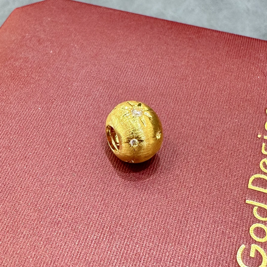 【周周专属】18K金lucky八芒星布契拉提拉丝莫桑石转运珠