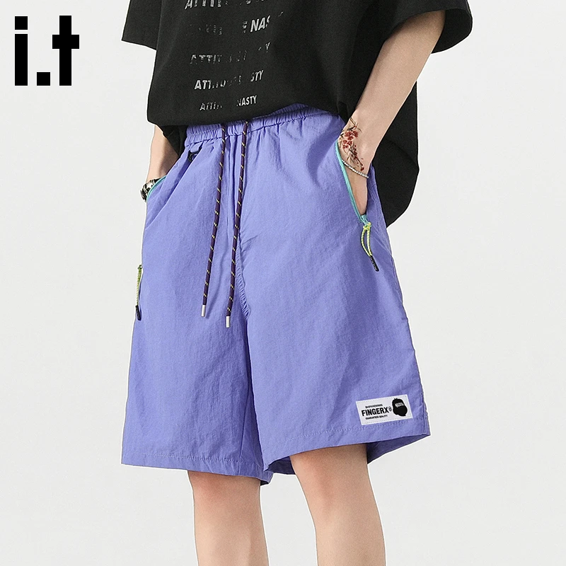 it FINGERCROXX冰丝凉感工装短裤男2025夏季美式宽松潮牌五分裤男