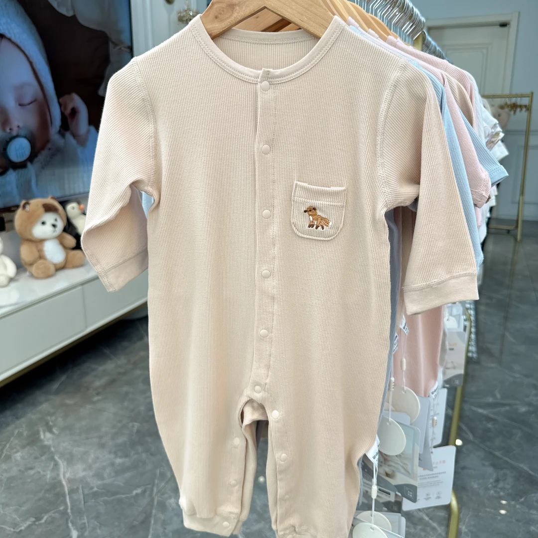 （胖米定制）新生儿婴幼儿四季款长袖蝴蝶衣连体衣