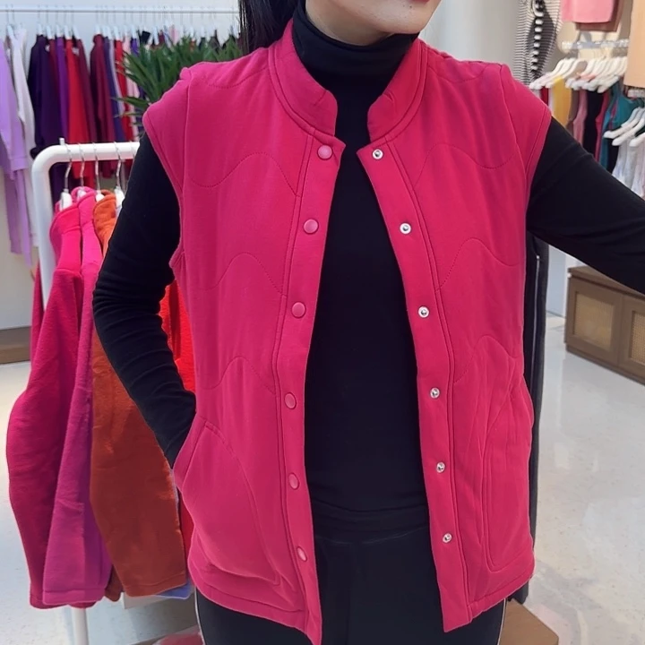 女士蚕丝马甲宝石红175Xl 145斤之内