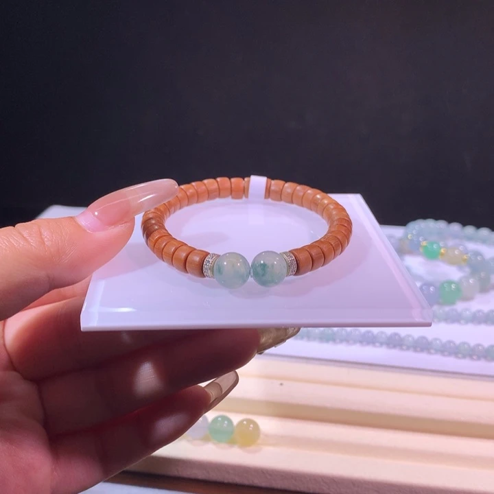 翡翠散珠翡翠飘花对珠