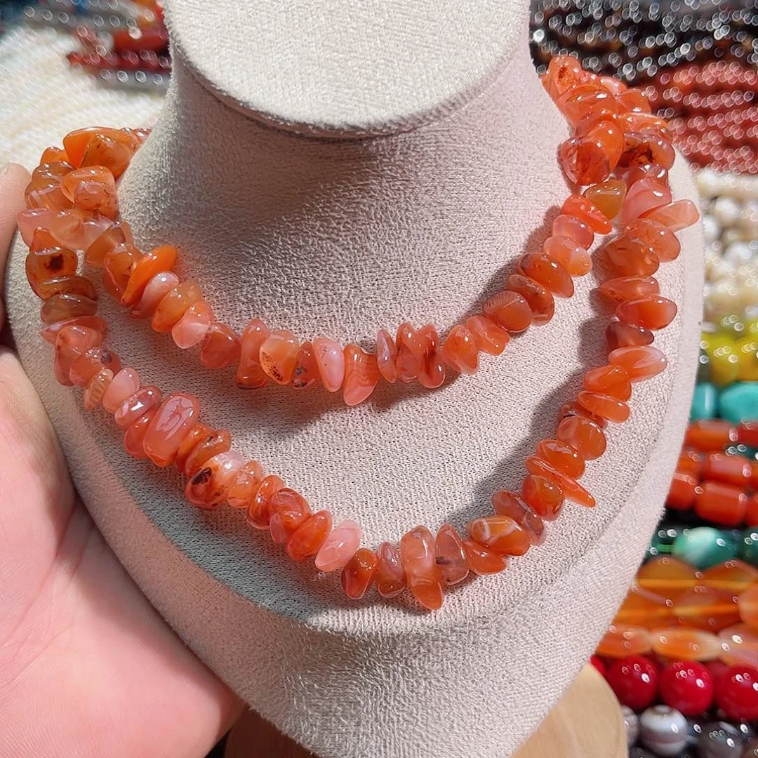 玛瑙/玉髓未镶嵌珠宝半成品南红碎碎一条85cm