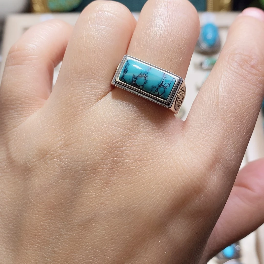 绿松石银S925镶嵌挂件