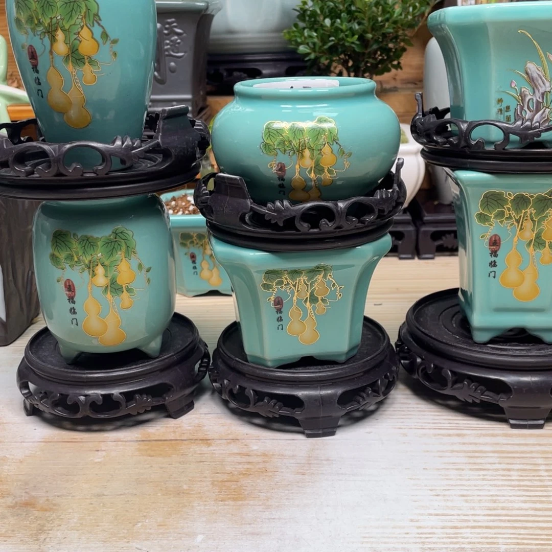 紫砂花盆陶瓷艺术花盆 陶瓷