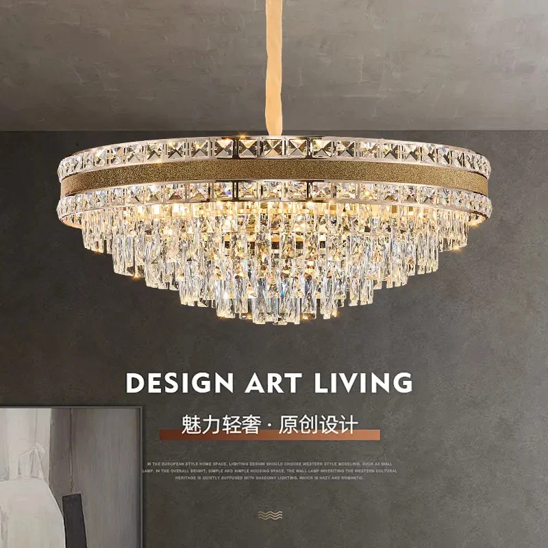 轻奢水晶客厅吊灯2024新款后现代高端大气餐厅主卧室大厅中山灯具