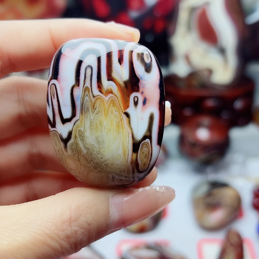 玛瑙/玉髓珠宝奇石银S925镀金镶嵌谊*